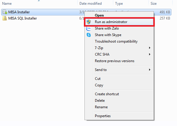 Hướng dẫn khắc phục lỗi cài đặt Misa bị dừng