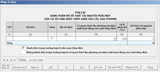 Quyết toán thuế tài nguyên theo mẫu 03A/TĐ-TAIN cho đơn vị thủy điện