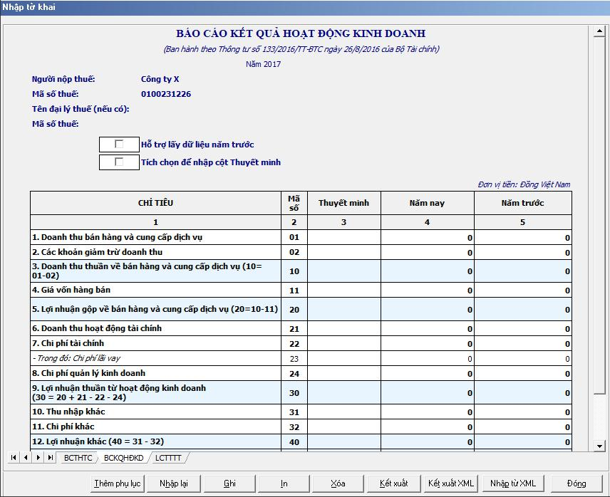 Hướng dẫn lập báo cáo tài chính mẫu B01-DNNKLT theo TT133