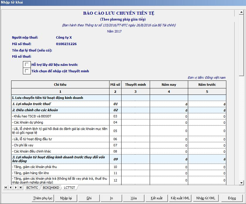 Hướng dẫn lập báo cáo tài chính mẫu B01-DNNKLT theo TT133
