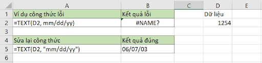 hàm TEXT trong Excel