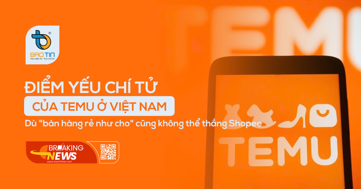 ĐIỂM YẾU CHÍ TỬ CỦA TEMU Ở VIỆT NAM